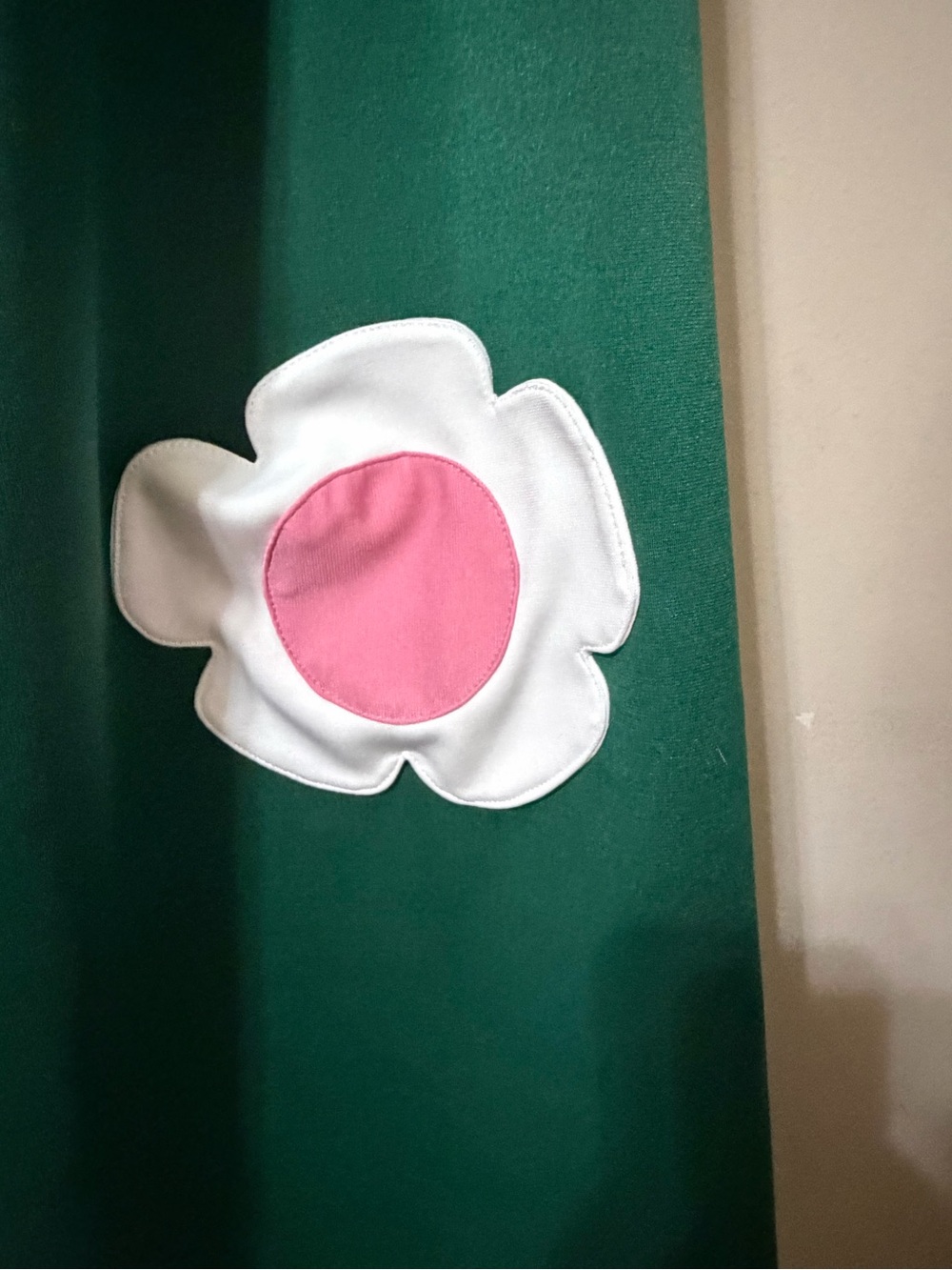 Small Parlour Green A-Line Dress Pink Yoke & Floral Pocket vintage retro 4x plus - Picture 2 of 6